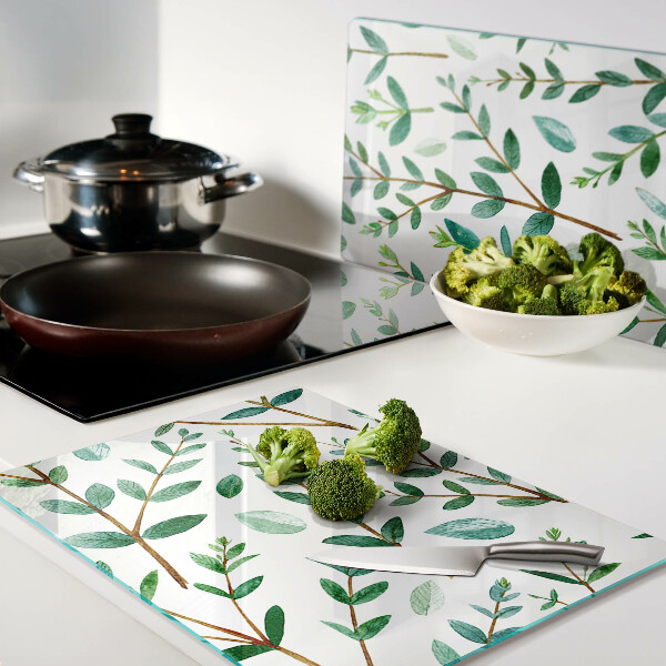 Tabla de cocina Hojas y ramitas en verde