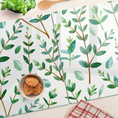 Tabla de cocina Hojas y ramitas en verde