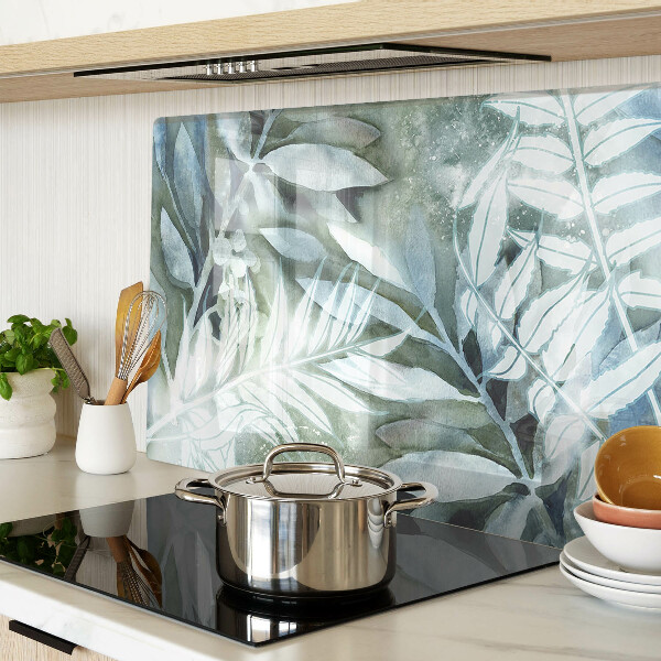 Deska kuchenna szklana Liście tropikalne w pastelowych odcieniach