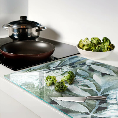 Deska kuchenna szklana Liście tropikalne w pastelowych odcieniach