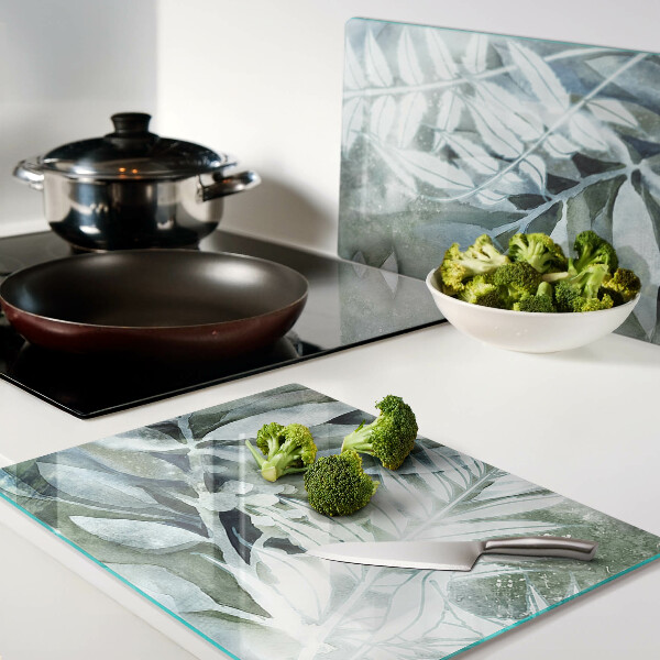 Tabla para cortar Hojas tropicales en tonos pastel