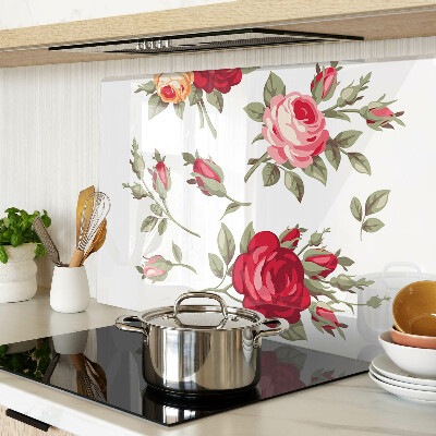 Tabla de cortar de cristal Rosas vintage