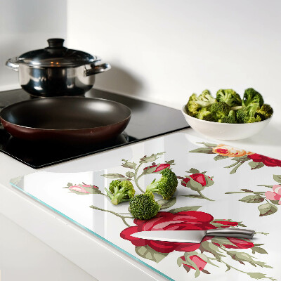 Deska kuchenna szklana Róże w stylu vintage