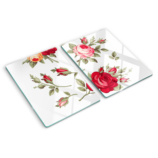 Tabla de cortar de cristal Rosas vintage