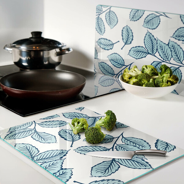Tabla de cortar Hojas en tonos azules