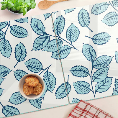 Tabla de cortar Hojas en tonos azules