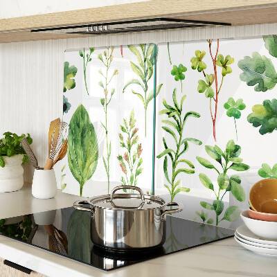 Tabla de cocina Patrones de plantas en tonos verdes.
