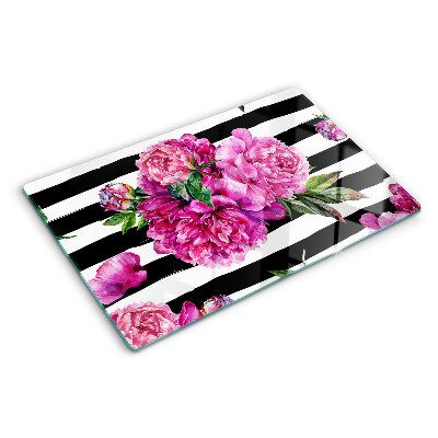 Tabla para cortar Flores de peonía en tiras