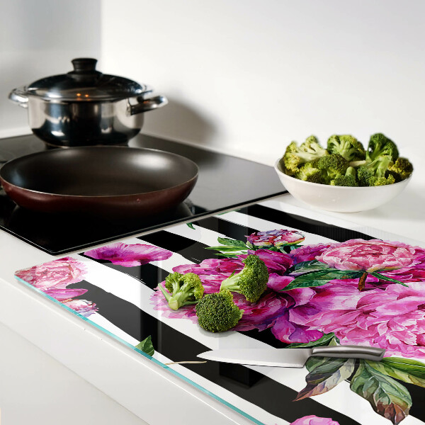 Tabla para cortar Flores de peonía en tiras