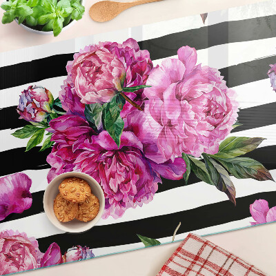 Tabla para cortar Flores de peonía en tiras