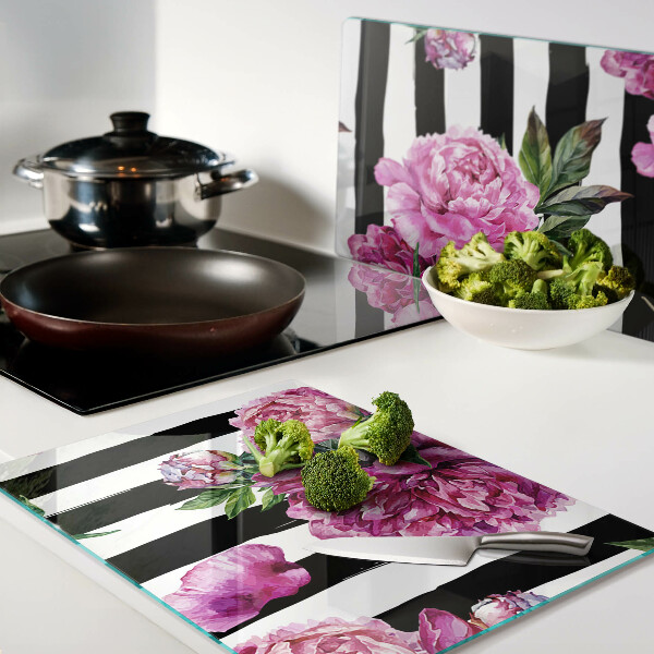 Tabla para cortar Flores de peonía en tiras