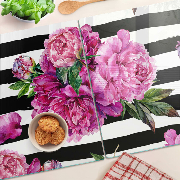 Tabla para cortar Flores de peonía en tiras