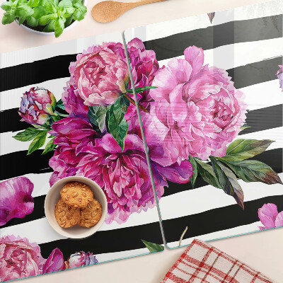 Tabla para cortar Flores de peonía en tiras