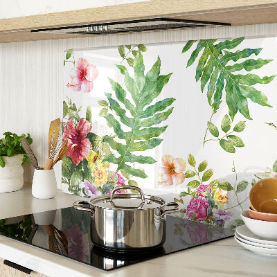 Tabla de cortar Patrón floral con hojas