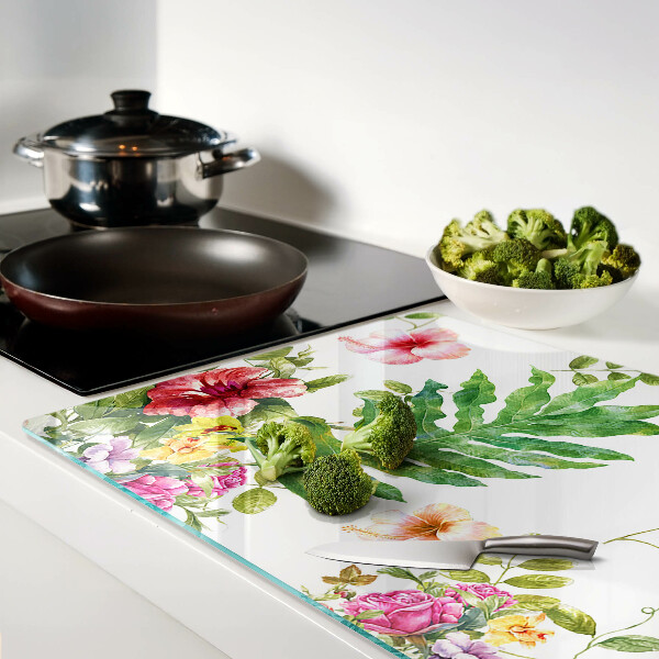 Tabla de cortar Patrón floral con hojas