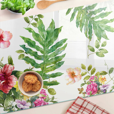Tabla de cortar Patrón floral con hojas