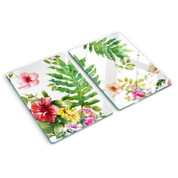 Tabla de cortar Patrón floral con hojas