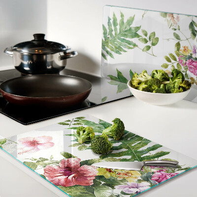 Tabla de cortar Patrón floral con hojas