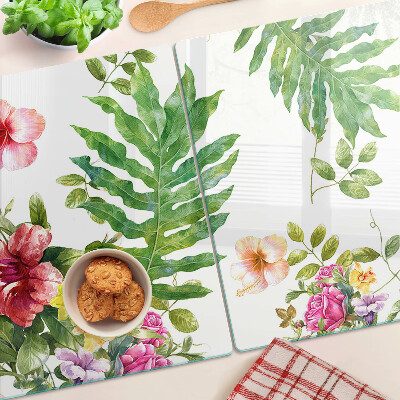 Tabla de cortar Patrón floral con hojas