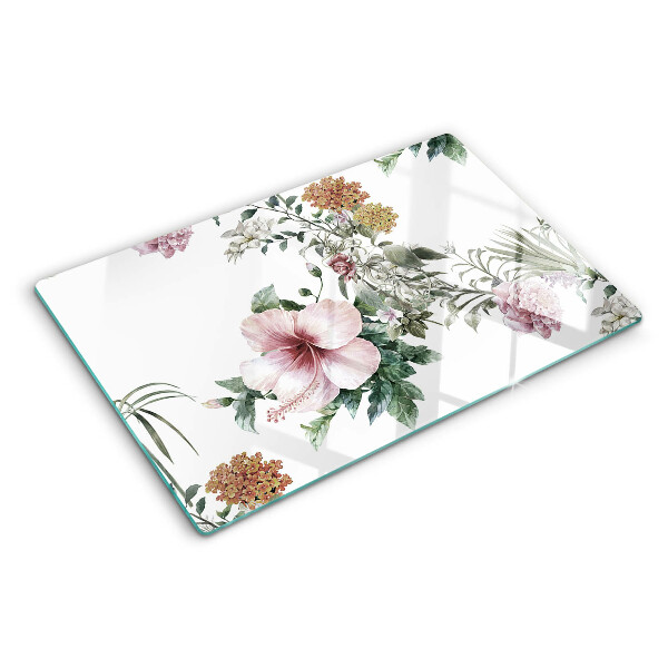 Tabla de cocina Patrón floral con hibisco