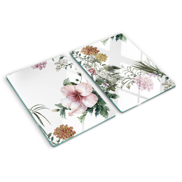 Tabla de cocina Patrón floral con hibisco