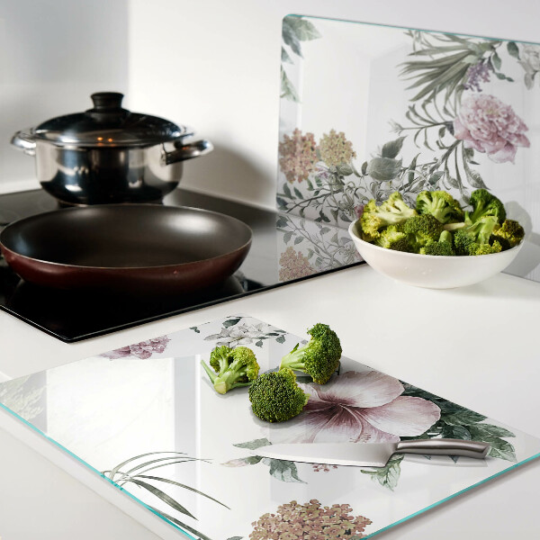 Tabla de cocina Patrón floral con hibisco