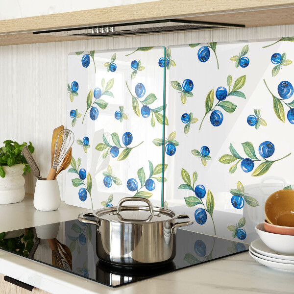 Szklana deska kuchenna Jagody na gałązkach
