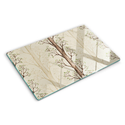 Tabla para cortar Patrón de ramas de árboles con hojas