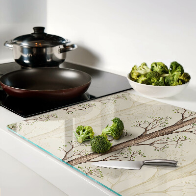 Tabla para cortar Patrón de ramas de árboles con hojas