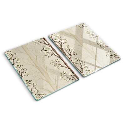 Tabla para cortar Patrón de ramas de árboles con hojas