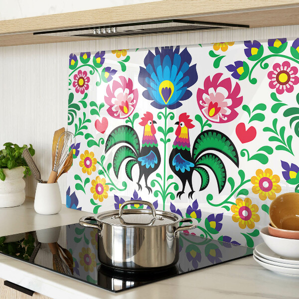 Tabla de cortar Motivo popular con gallos