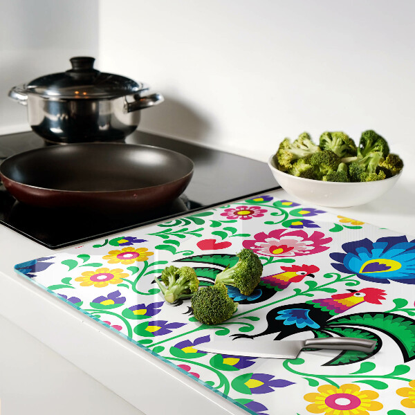 Tabla de cortar Motivo popular con gallos