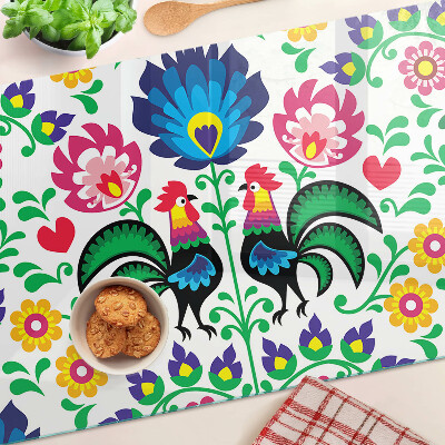 Tabla de cortar Motivo popular con gallos