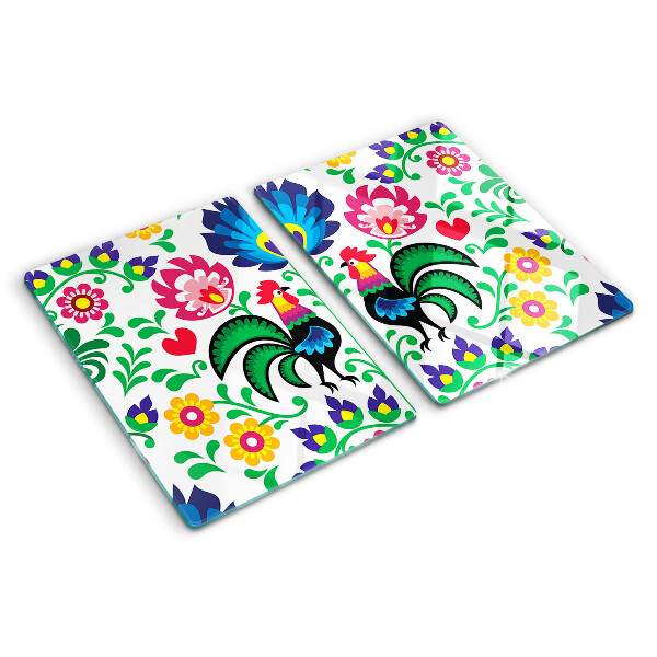 Tabla de cortar Motivo popular con gallos