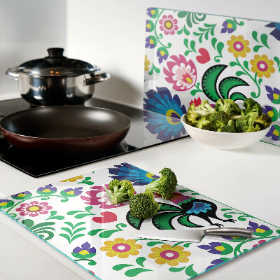 Tabla de cortar Motivo popular con gallos