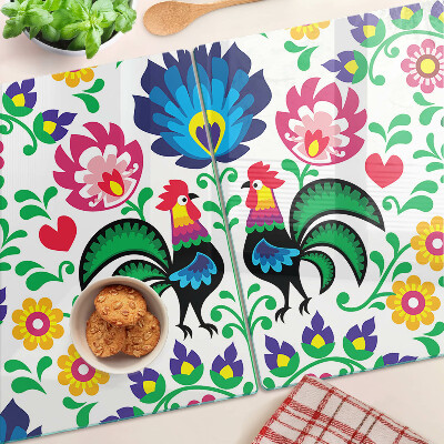 Tabla de cortar Motivo popular con gallos