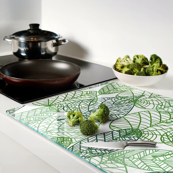 Tabla de cocina Hojas en diferentes tonos de verde.