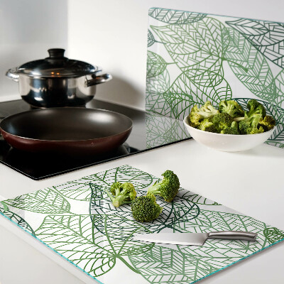 Tabla de cocina Hojas en diferentes tonos de verde.