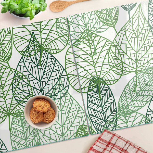 Tabla de cocina Hojas en diferentes tonos de verde.