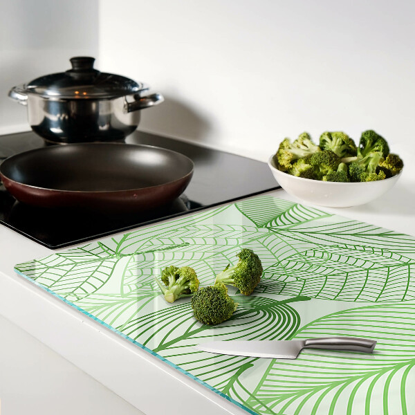 Tabla de cortar Hojas en tonos verdes