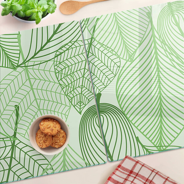 Szklana deska do krojenia Liście w odcieniach zieleni