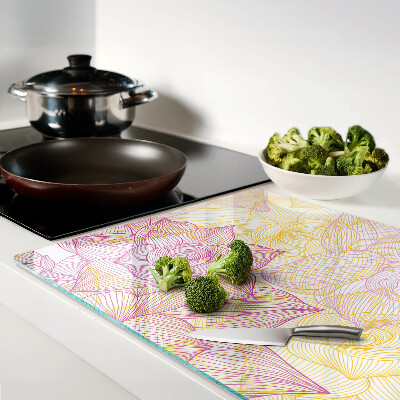 Szklana deska do krojenia Kwiatowy wzór w pastelowych kolorach