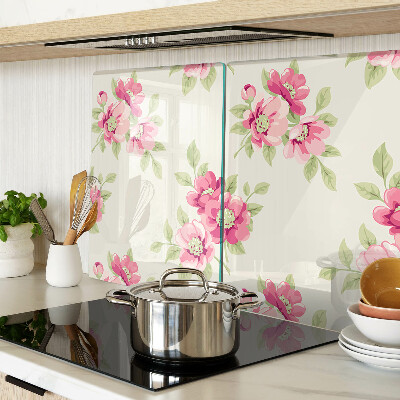 Tabla de cortar de cristal Flores en tonos rosa