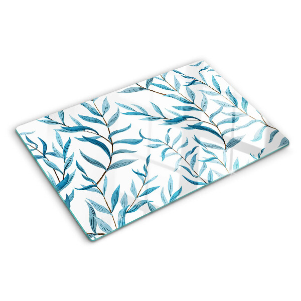 Tabla de cortar Hojas en tonos azules