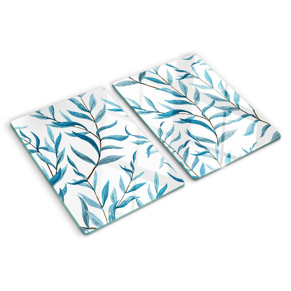 Tabla de cortar Hojas en tonos azules