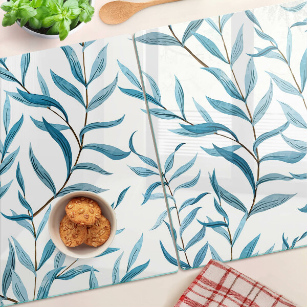 Tabla de cortar Hojas en tonos azules
