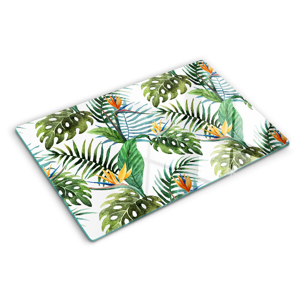 Tabla de cocina Hojas y flores tropicales