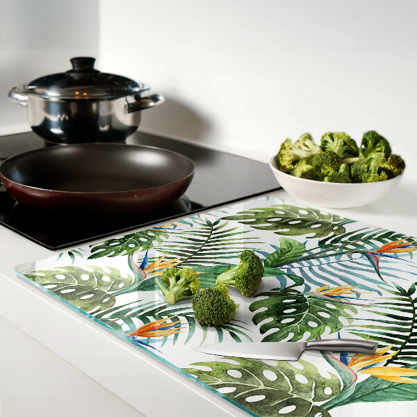 Tabla de cocina Hojas y flores tropicales