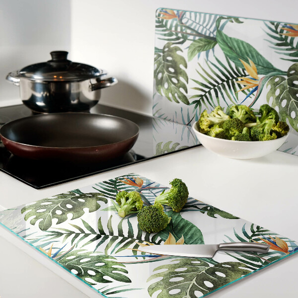 Tabla de cocina Hojas y flores tropicales