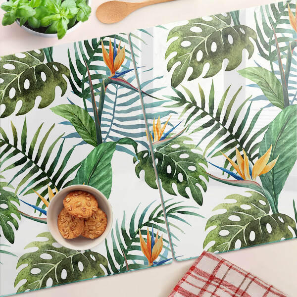 Tabla de cocina Hojas y flores tropicales